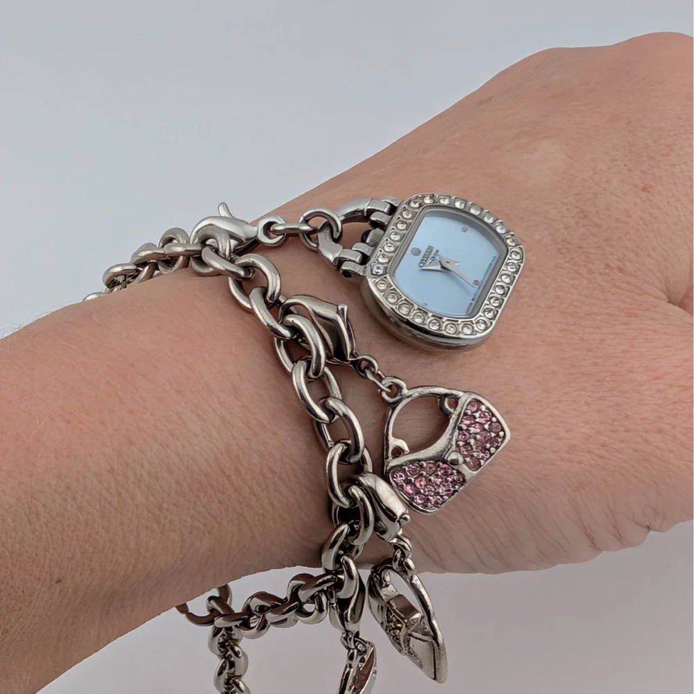 Citizen Eco-Drive Purse Charm Bracelet Watch G620-S022061‎ MOP Dial
